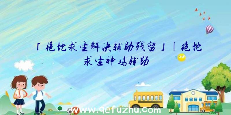 「绝地求生解决辅助残留」|绝地求生神鸡辅助